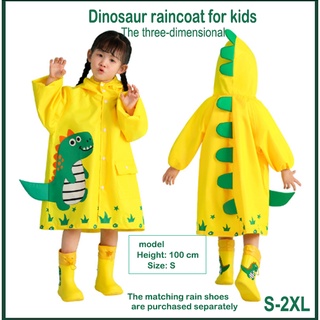 kids raincoat, cartoon raincoat, cute dinosaur cloak, schoolbag seat student poncho, hiking poncho