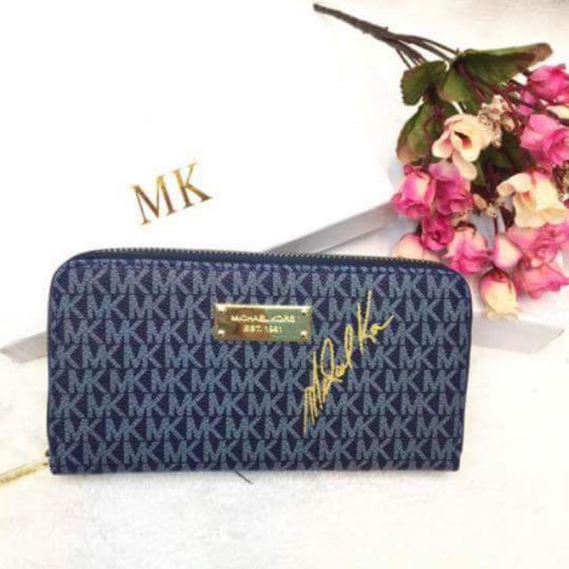 mk floral wallet