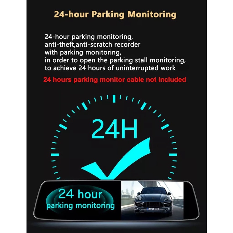 LENOVO dashcam cam for car car with night vision 4.39inch 70mai Dual Lens FHD 1080P Rearview Mirror #8
