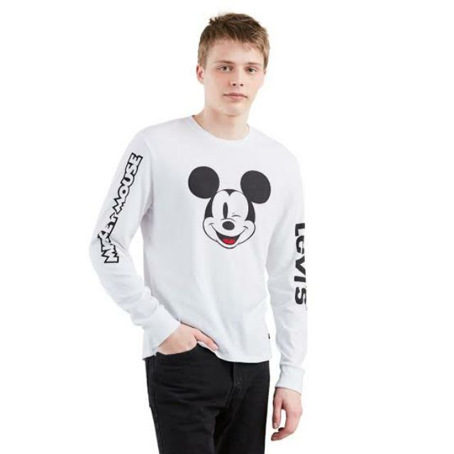 Authentic Levi's x Disney Mickey Mouse Longsleeve Shirt Graphic Tee |  Shopee Philippines