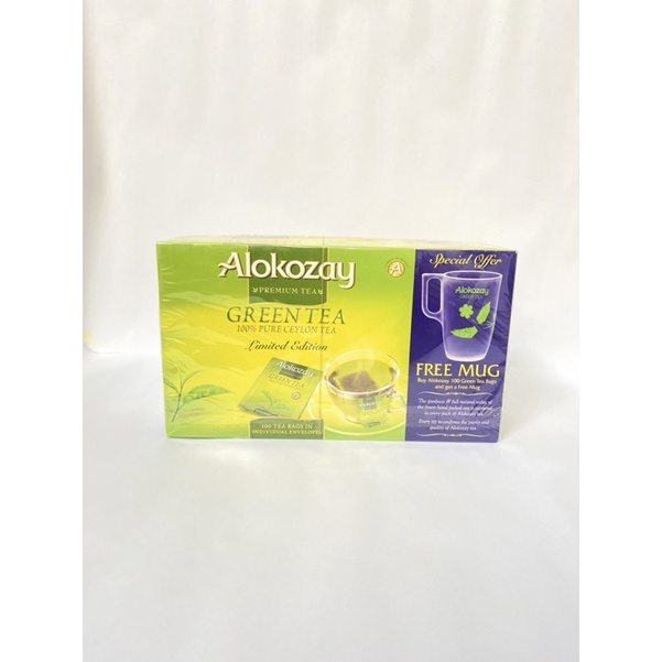Alokozay Green Tea with FREE Limited Edition Mug 100 Individually Tea