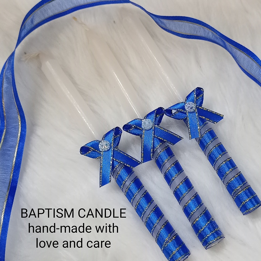 Christening Candle Royal Blue Affordable and Cheap Candle Shopee
