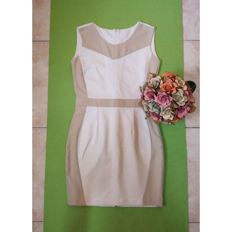 Smart casual semi formal cream/ beige dress | Shopee Philippines