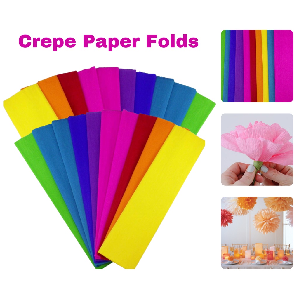 Crepe Paper Folds Single Color Per Pack/ 10 pcs Shopee Philippines