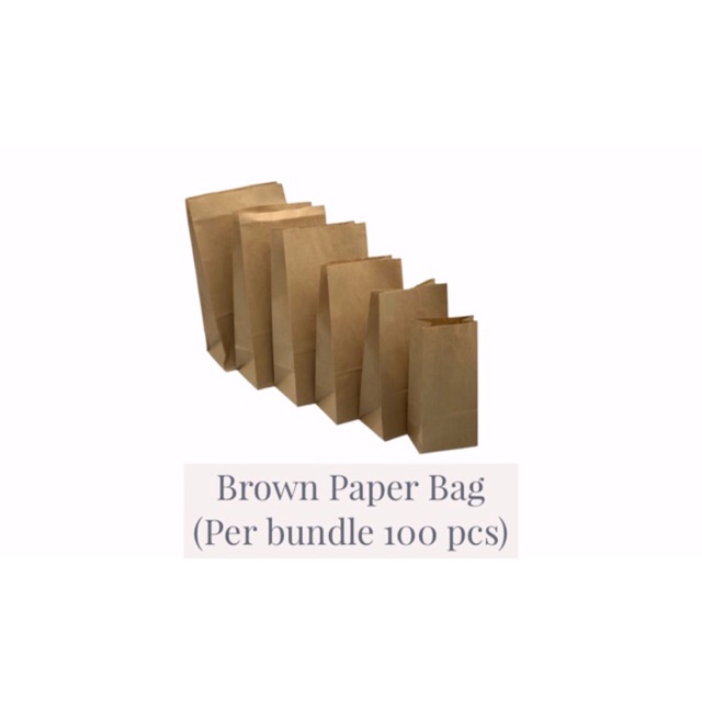 Brown Supot Paper Bag by 100 pcs per bundle | Shopee Philippines