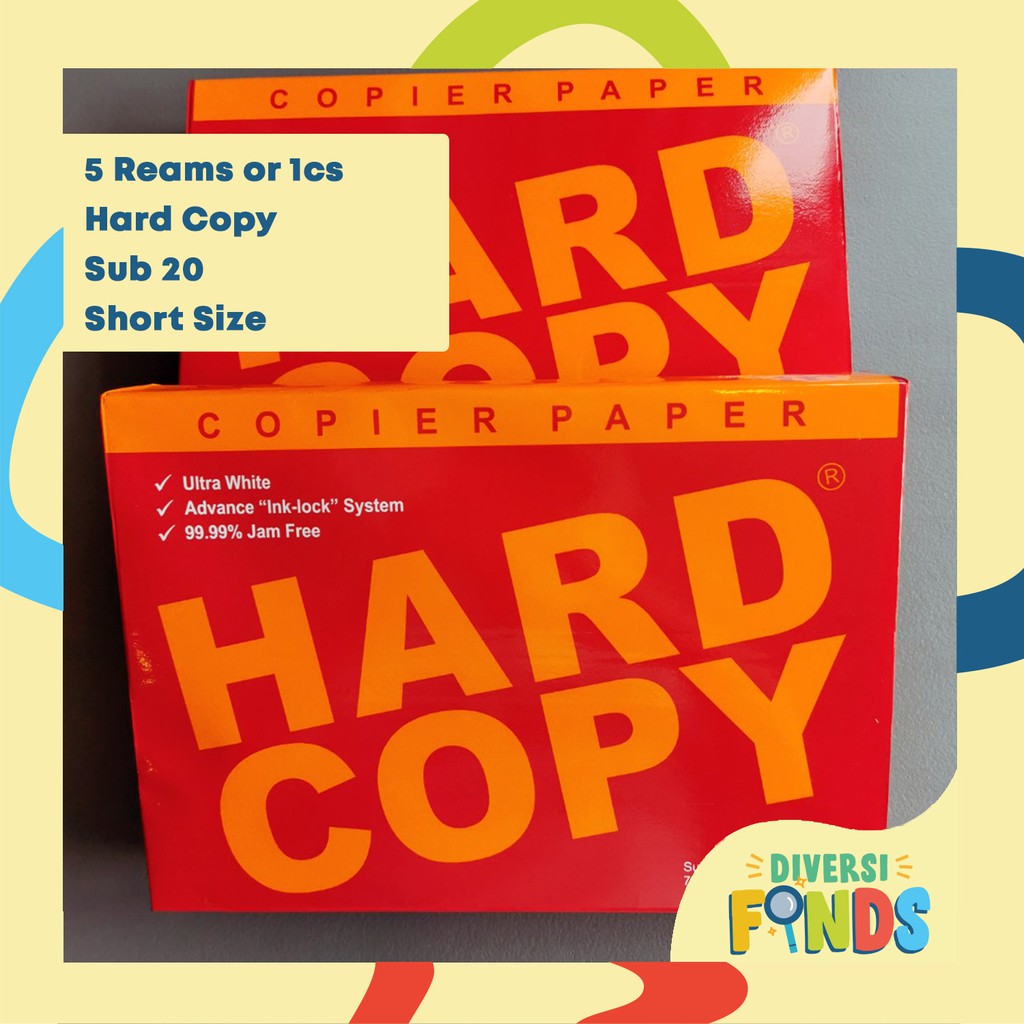 5 REAMS SHORT Hard Copy or Paper One Hardcopy Bond / Copier Paper Sub