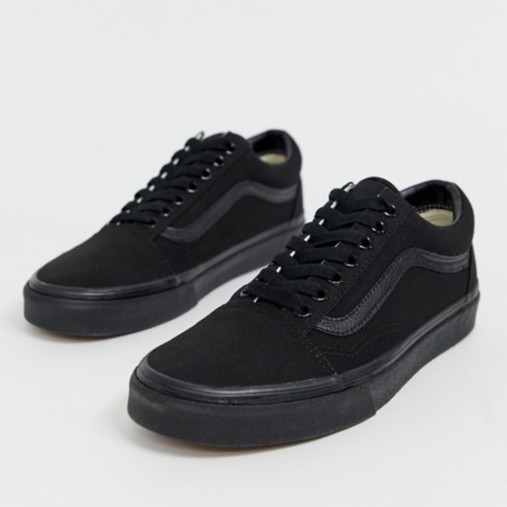 plain black and white vans