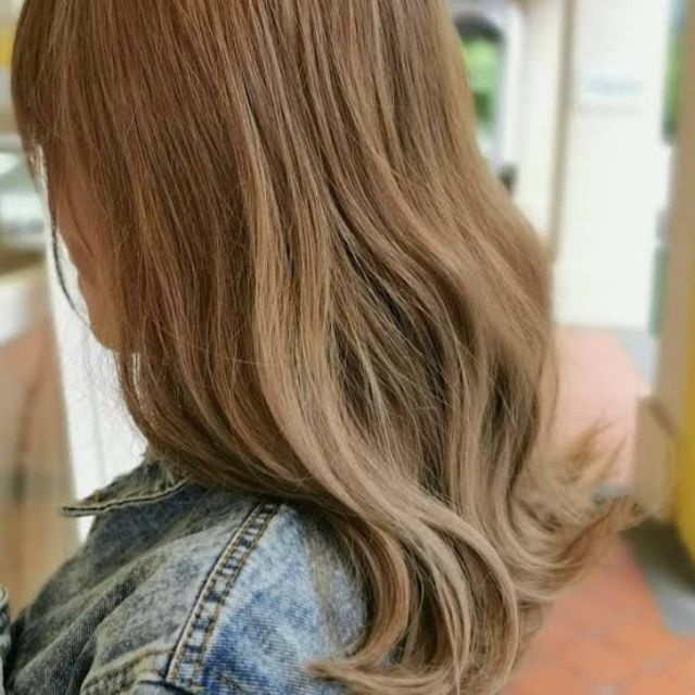 Milk Tea Hair Light Golden Flaxen Non Bleach Dye Shopee Philippines