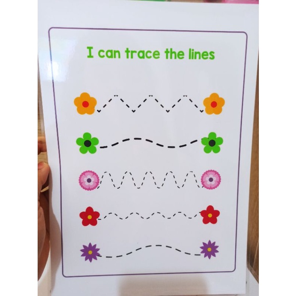 laminated I can trace the lines for beginners A4 size Shopee Philippines