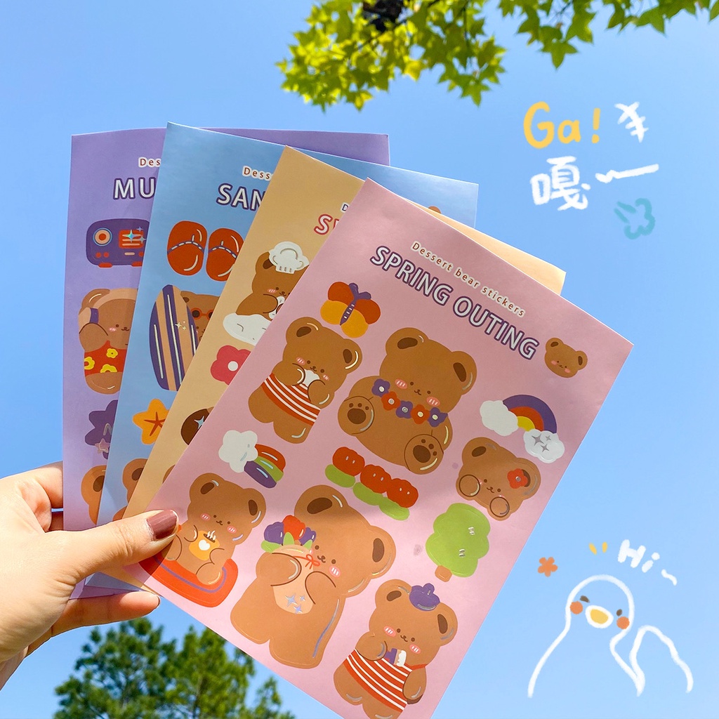 schoolhaul korean bear stickers sticker sheet journaling sticker cute stickers 1pc shopee philippines