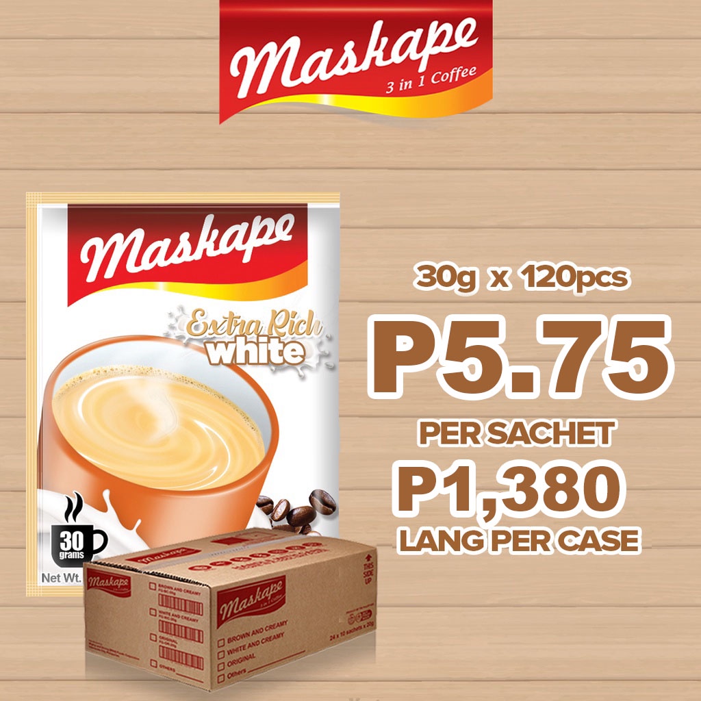 Maskape Extra Rich White 3 In 1 Coffee 30G X 240Pcs | Shopee Philippines