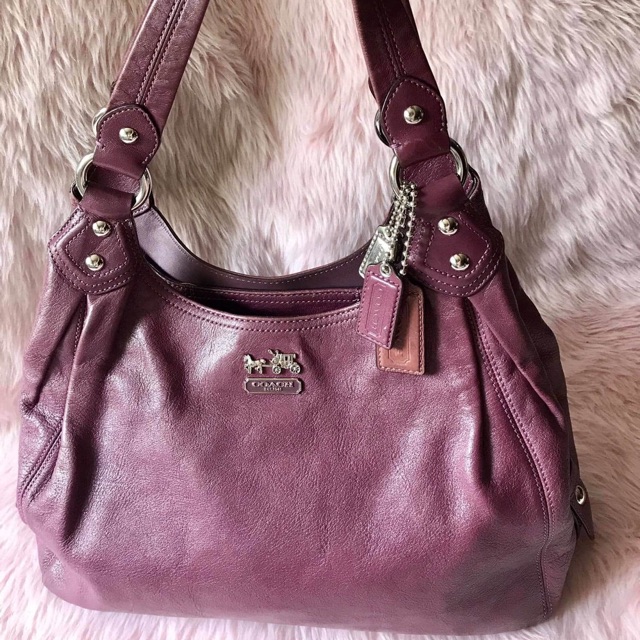 Preloved Coach Purple Shoulder Bag with 3 Compartments | Shopee Philippines