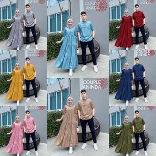 PRIA KEMEJA Plain COUPLE Dress Suits/MUSLIM COUPLE/ ANINDA - TT/ CAPLE GAMIS Shirt/Invitation Dress/Eid Sets For Men Women
