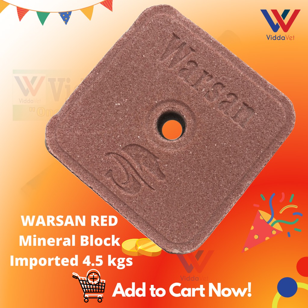 Imported WARSAN RED Trace Mineral Block 4.5 kgs High in IRON for