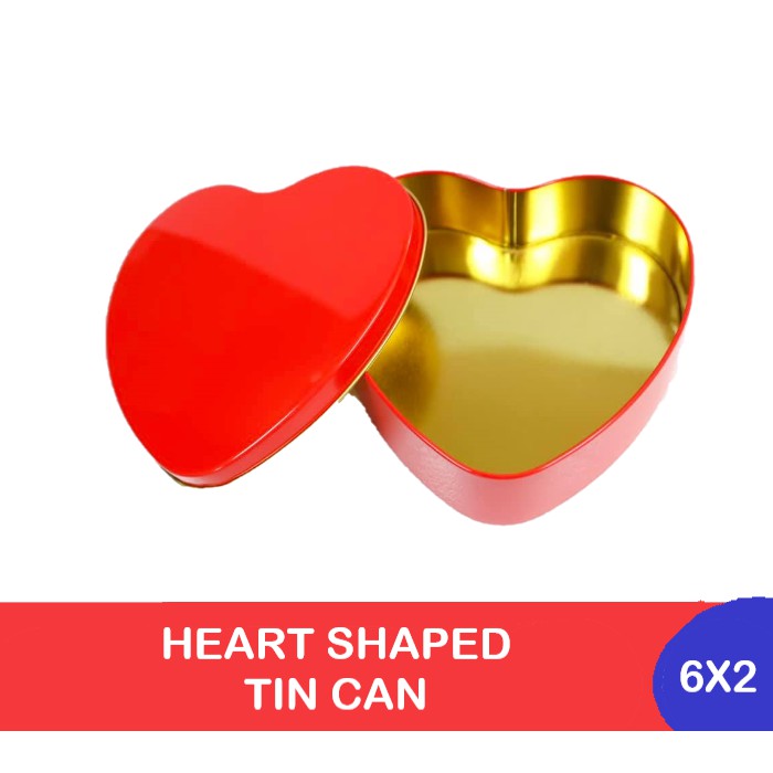 Heart Shaped Tin Can RED 6x2 (8pcs) Food Grade | Shopee Philippines