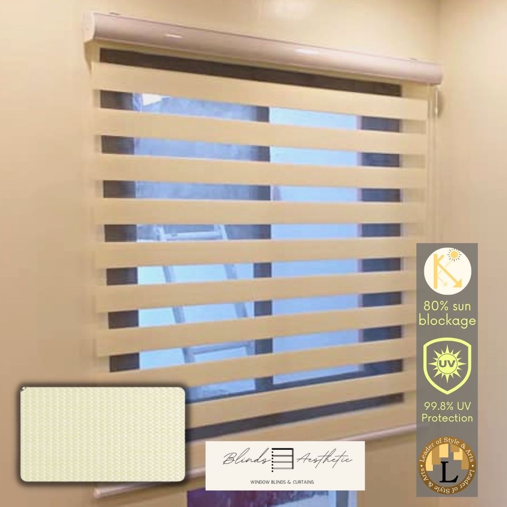 (W504 IVORY) WOOD Semi Blackout Korean Window Blinds LOSA - we ...