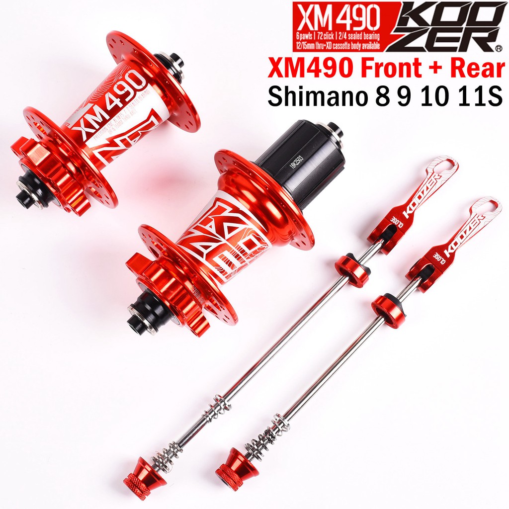 Koozer XM490 Hubs 4 Bearing MTB Mountain Bike Hub Front9 x 100mm Rear