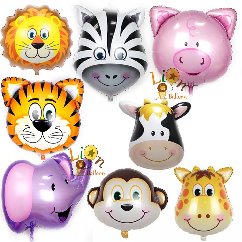 Safari Jungle Animals Theme Head shape balloons 2ft | Shopee Philippines