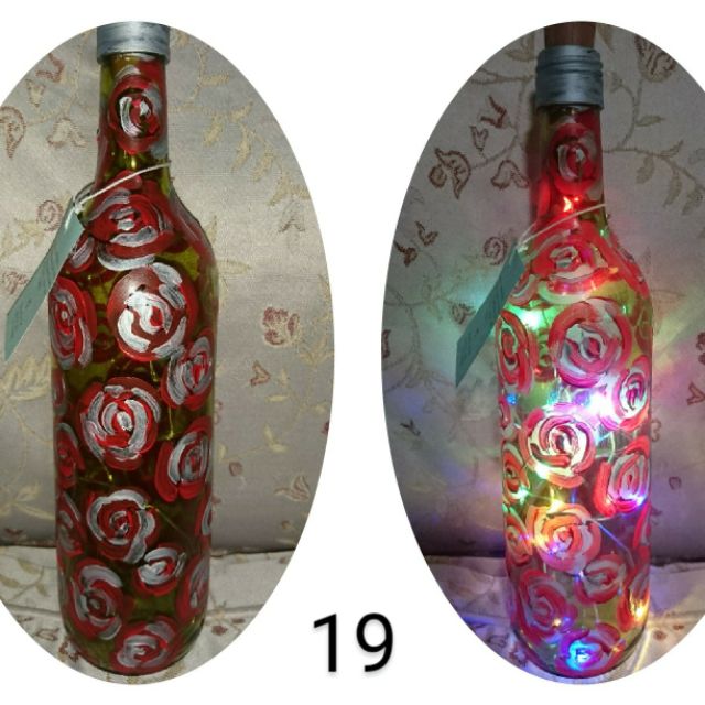 Painted Wine Bottles With Fairy Lights Shopee Philippines