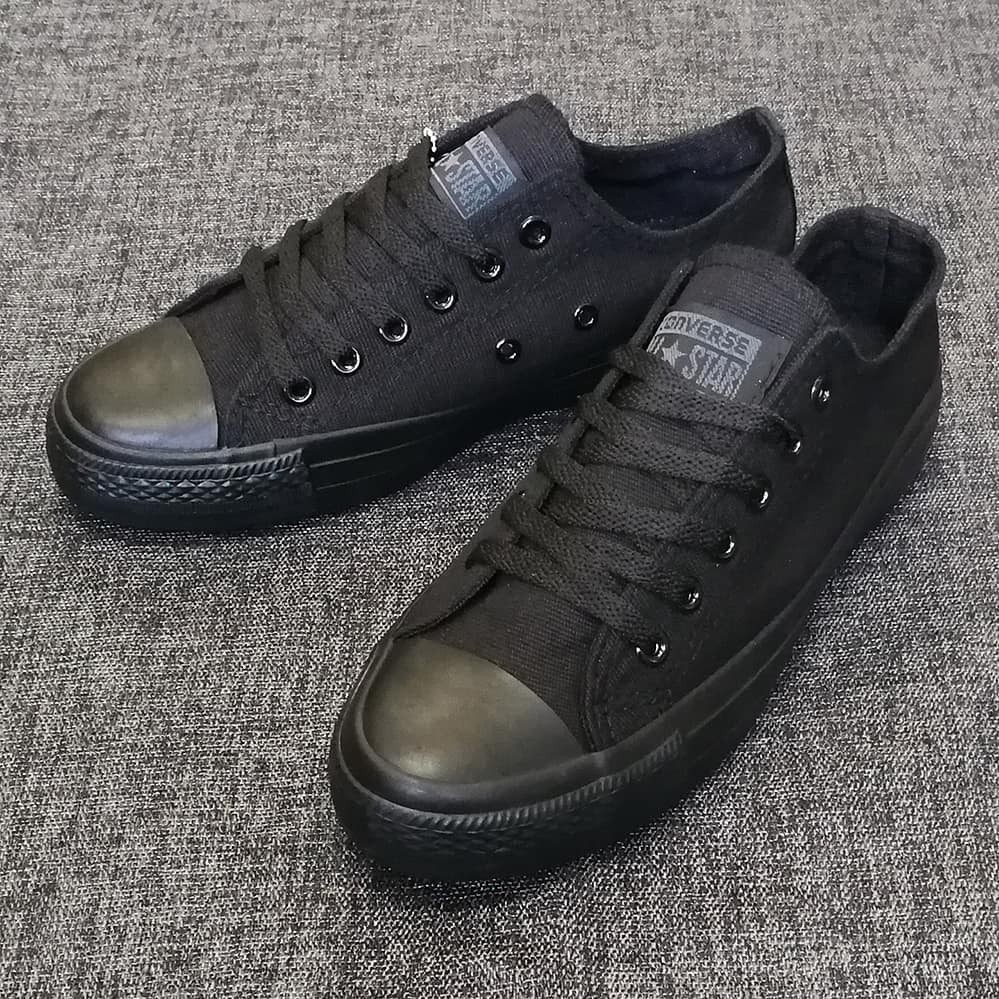 converse all black low cut