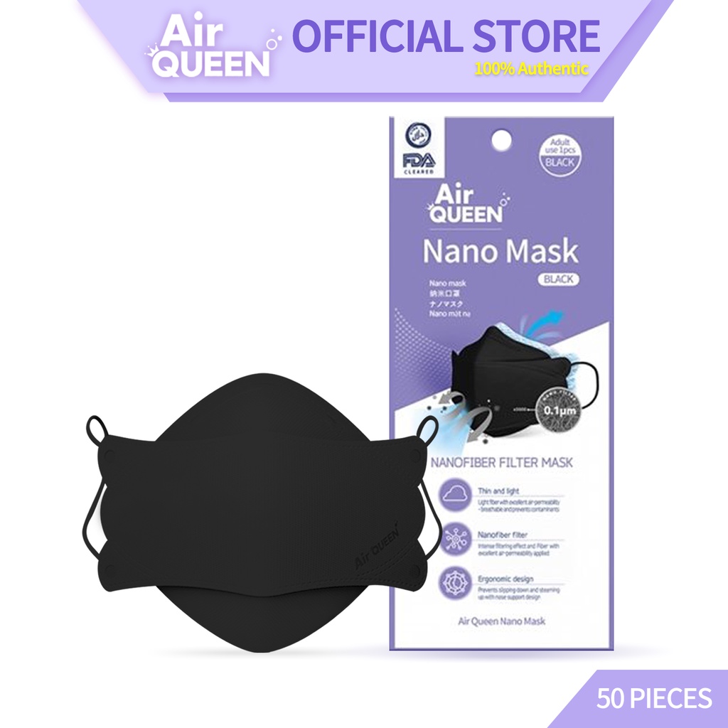 50pcs Black Air Queen Nano Fiber Mask (Black) Shopee Philippines