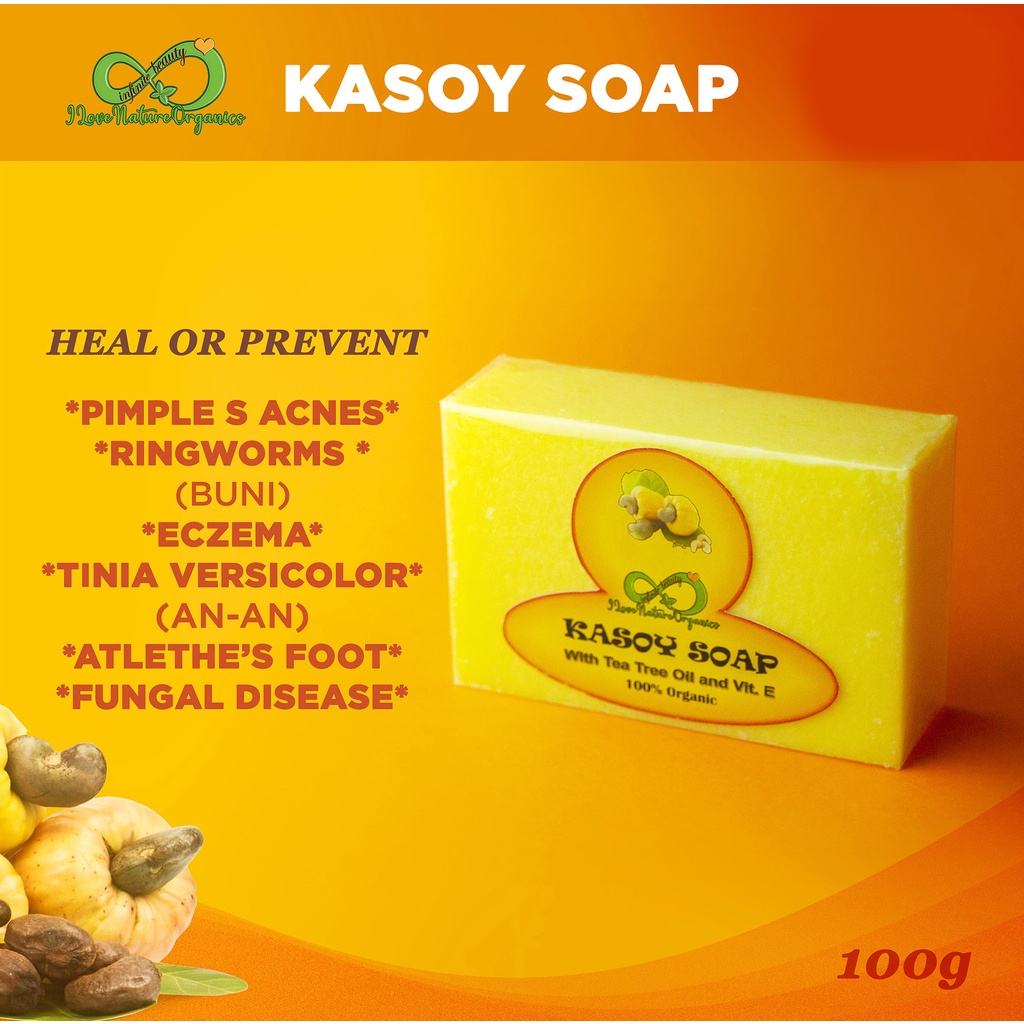 Kasoy Soap Organic Prevents And Heal Pimples Acne Ringworm(Buni) AnAn