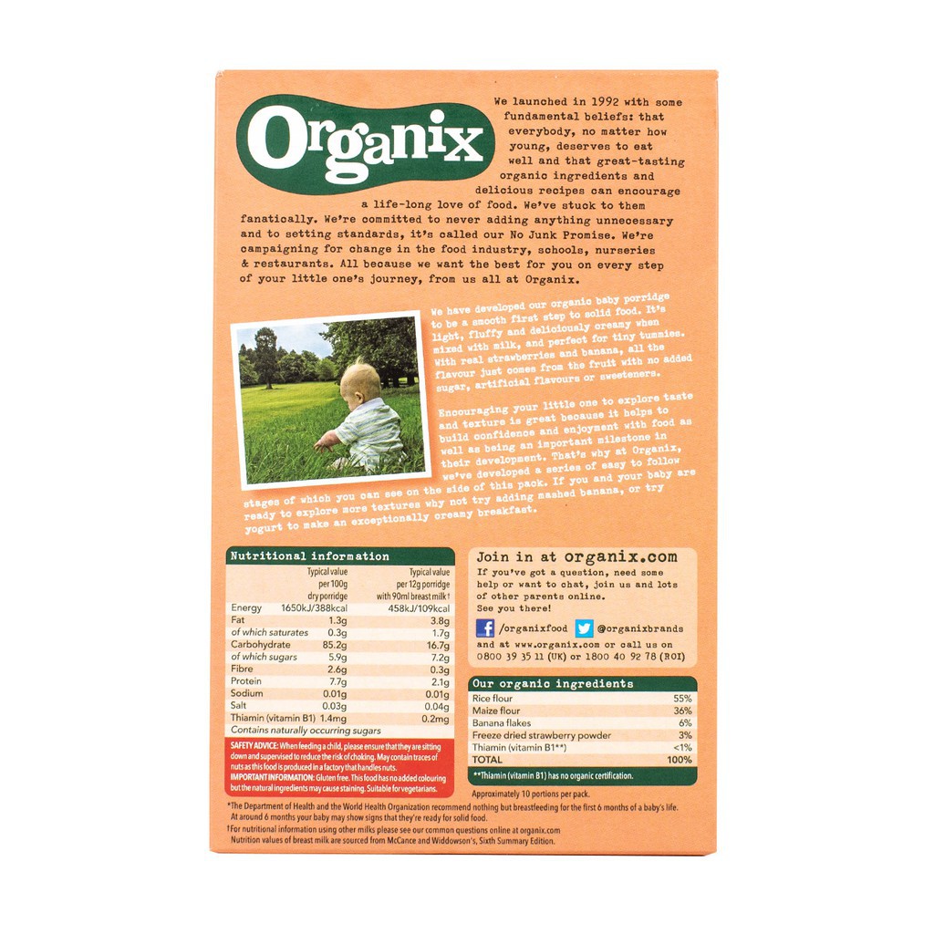 organix baby porridge