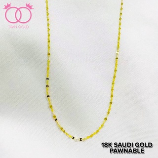 Twin Gold 18k Saudi Gold Pawnable Gift For Women New Dancing Chain 0.28-0.30g