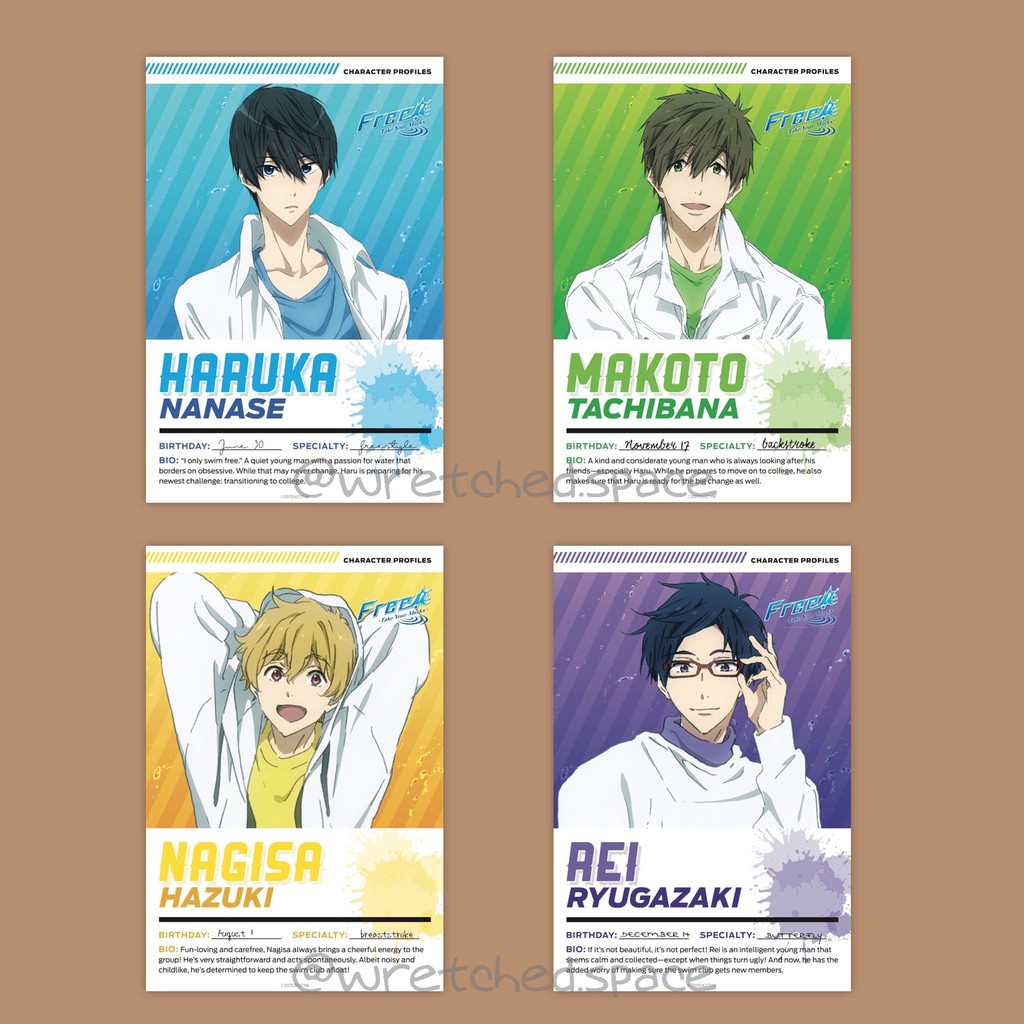Free! Anime Character Profile Glossy Photo Cards (Set of 4) | Shopee  Philippines