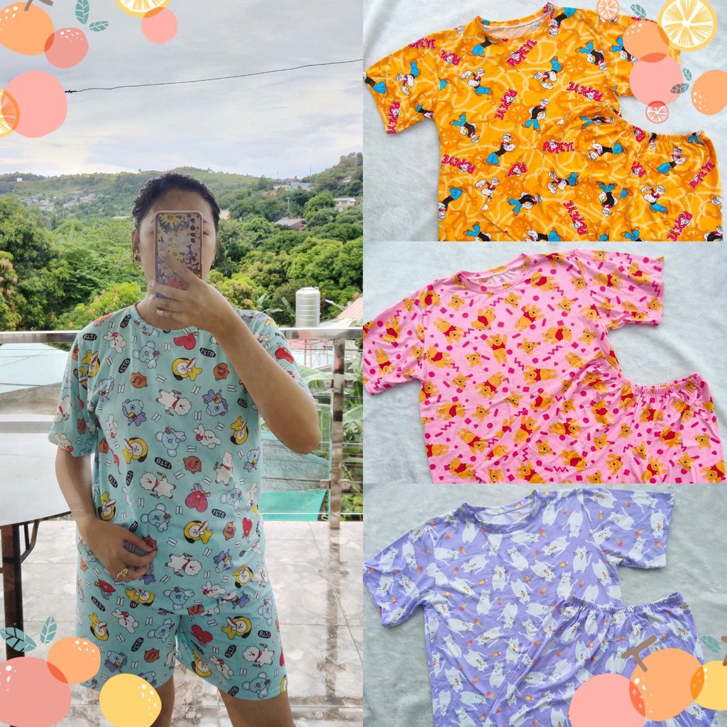 FAMILY TSHIRT + SHORTS TERNO MATCHY MATCHY FOR KIDS ADULT CUTE DESIGNS COTTON SPANDEX COD #7