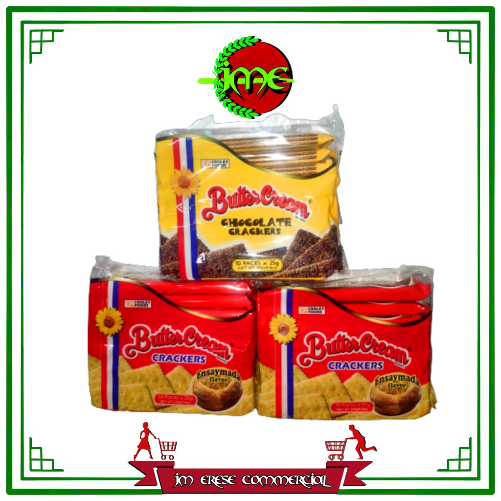 Butter Cream (2) Ensaymada and (1) Chocolate Crackers (10pcs x 25g x