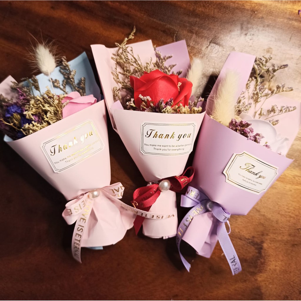 Mini Dried Flower Bouquet For Gift And Valentines Box Not Included Shopee Philippines