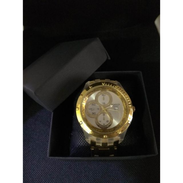 Swatch Watch For Men Stainless Gold Shopee Philippines