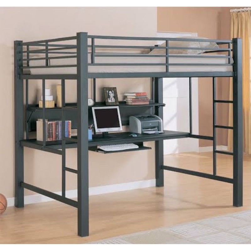 Heavy Duty Materials Loft Bed Queen, Queen Size Loft Bed With Desk And Stairs