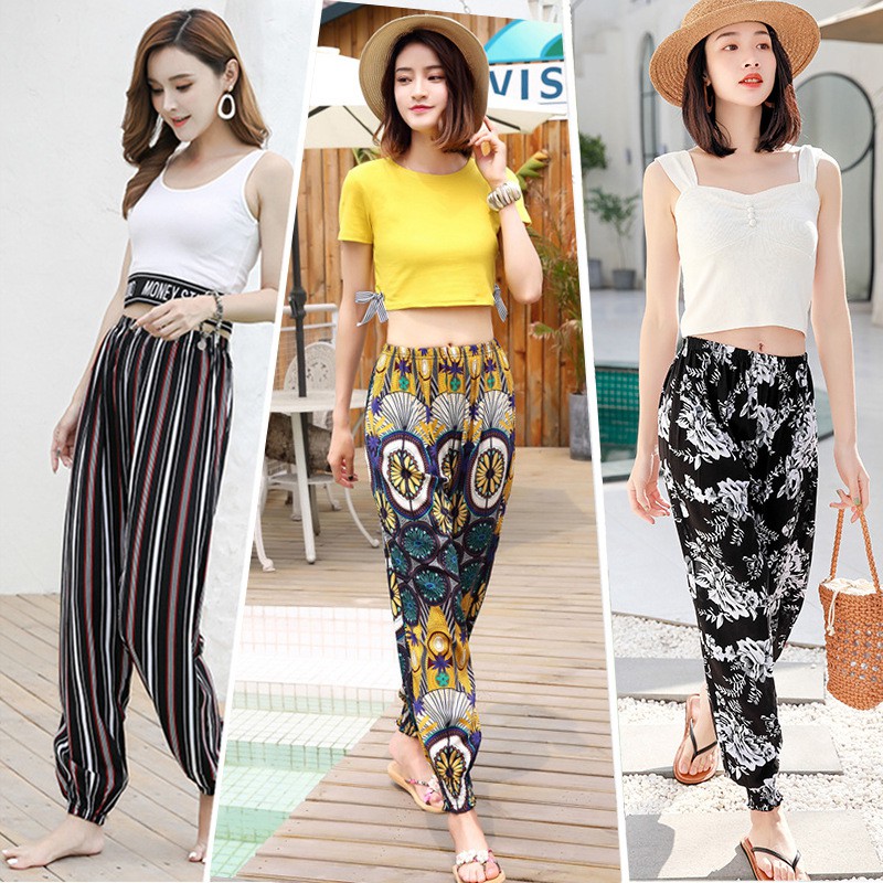 ladies printed summer trousers