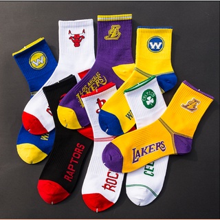 NBA Iconic Socks MidCut Basketball Socks 100% Cotton Lakers Celtics Warrior Rockets Sport Socks