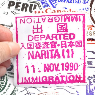 【Fast Delivery】50 PCS Visa Seal Stamp Transparent Stickers Postmark Postage Graffiti Decals DIY Suit #8