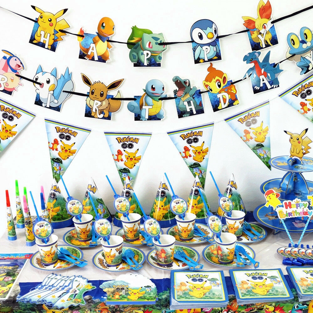 Pokemon pikachu birthday party supplies theme Decoration Kids