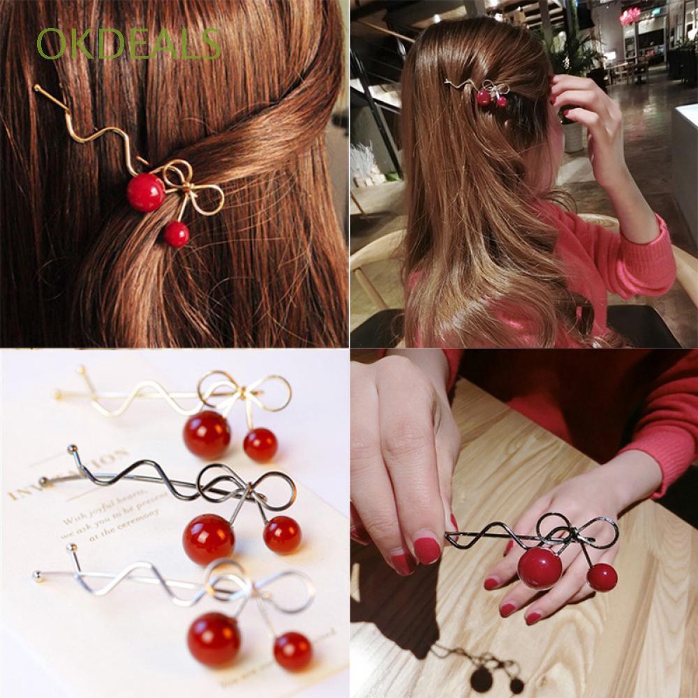 Women Twisted Hair Clip Cherry Hairpin Bow Shopee Philippines