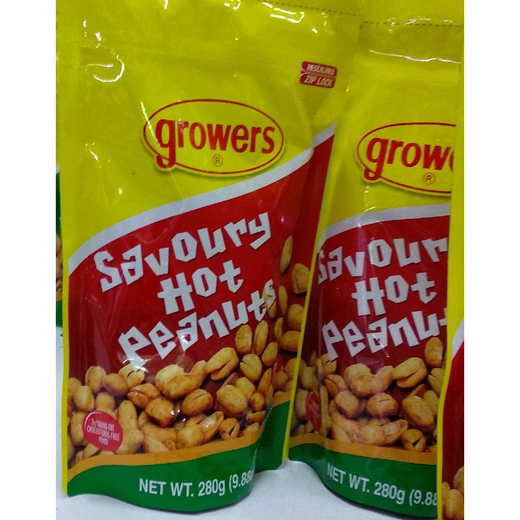 Growers Peanuts Savory Hot Flavor Big 280 grams Resealable Pack