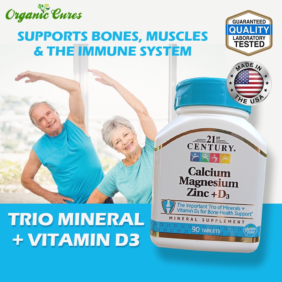 [USA] 21st Century Calcium Magnesium Zinc + Vitamin D3 TRIO MINERALS