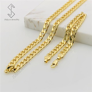 JS&CO jewelry 18K Bangkok Gold Necklace Bracelet 2in1 Jewelry Set for MEN set-92