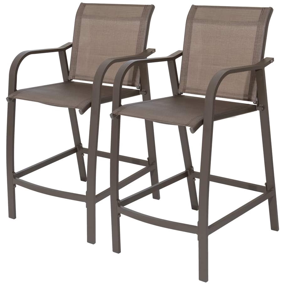 Height Bar Stools All Weather Patio Furniture With Heavy Duty Aluminum Frame In Antique Brown Finish For Outdoor Indoor Shopee Philippines