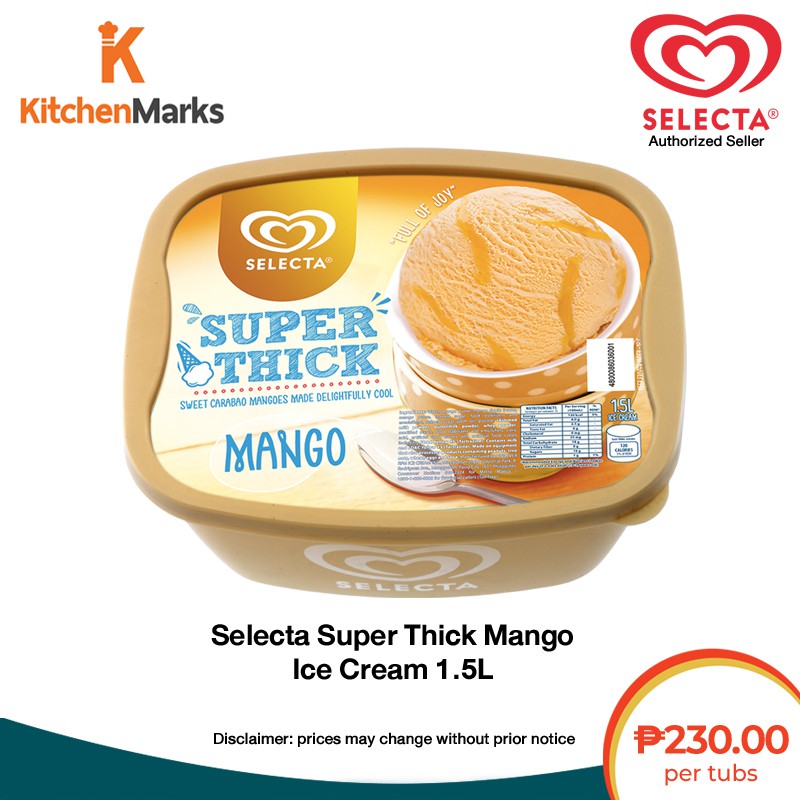 selecta ice cream half gallon price