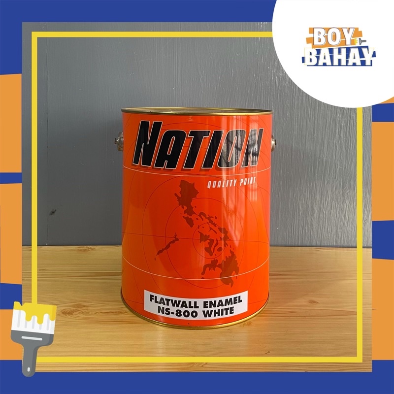Nation Quality Paint Flatwall Enamel White 1 Gallon NS-800 | Shopee ...