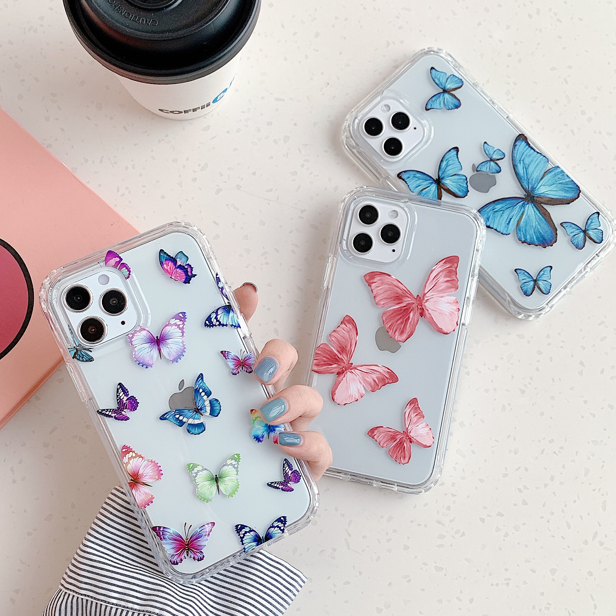 Butterfly Clear Shockproof Case for iPhone 11 Pro Max 7 8 Plus XR Clear