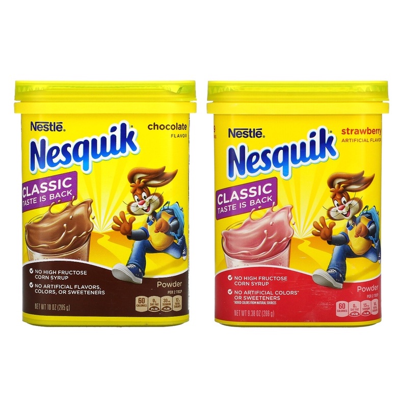Nesquik, Nestle, Powder, Strawberry, 9.38 oz (266 g) OR Chocolate, 10