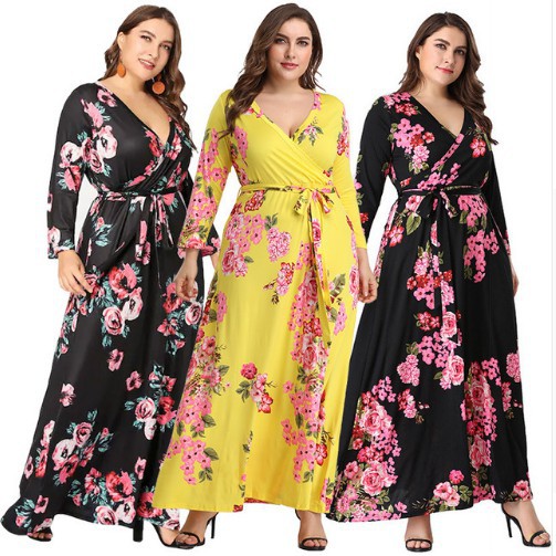 long sleeve plus size casual dresses