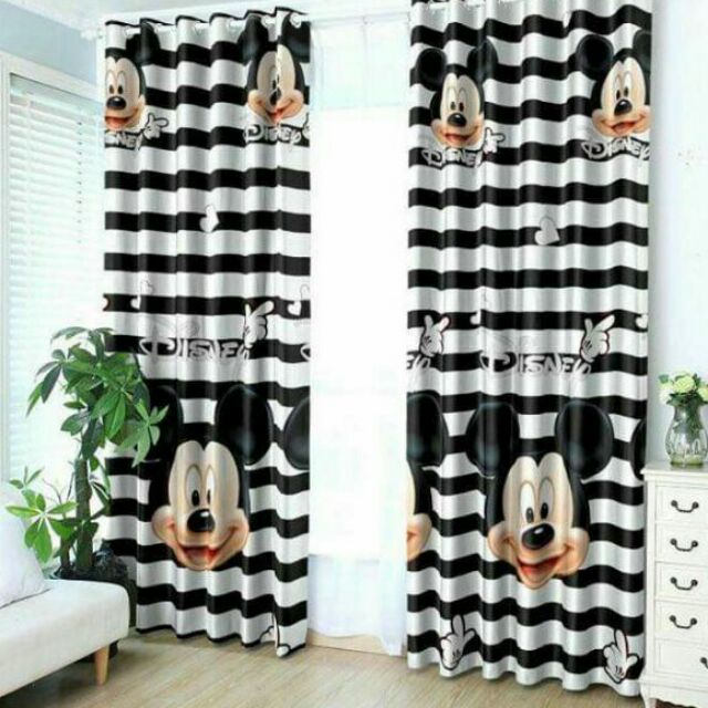 Mickey Mouse Curtain Korean 5d Cotton Shopee Philippines