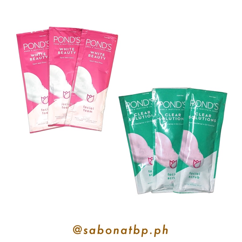 Pond’s Facial Foam and Scrub Sachet 10g Bundle of 3pcs. Shopee